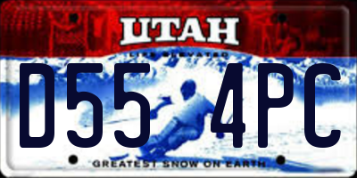 UT license plate D554PC