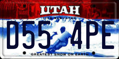 UT license plate D554PE