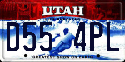 UT license plate D554PL