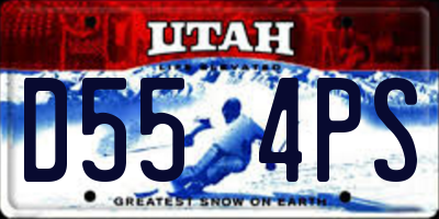 UT license plate D554PS