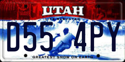 UT license plate D554PY