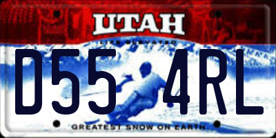 UT license plate D554RL