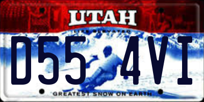 UT license plate D554VI