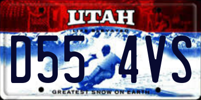 UT license plate D554VS