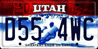 UT license plate D554WC