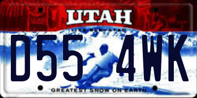 UT license plate D554WK