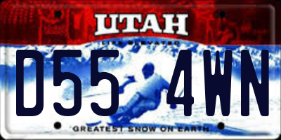 UT license plate D554WN