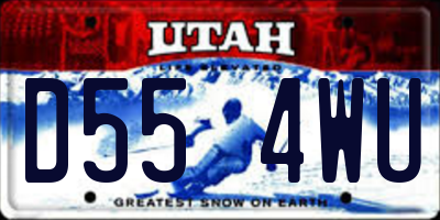 UT license plate D554WU