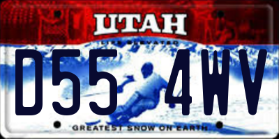 UT license plate D554WV