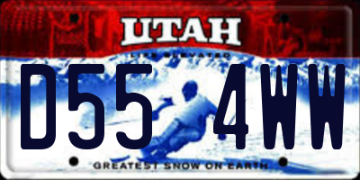 UT license plate D554WW