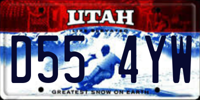 UT license plate D554YW