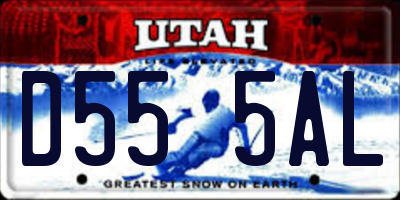 UT license plate D555AL