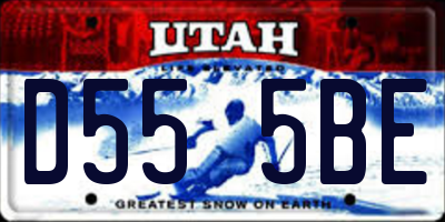 UT license plate D555BE