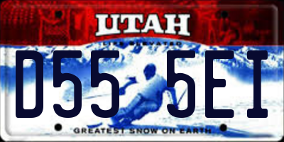 UT license plate D555EI
