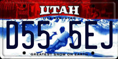 UT license plate D555EJ