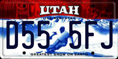 UT license plate D555FJ