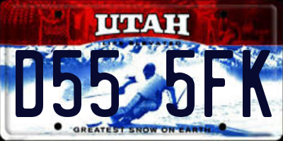 UT license plate D555FK