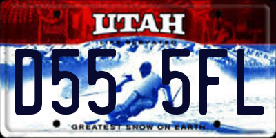 UT license plate D555FL