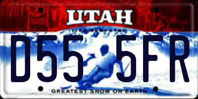 UT license plate D555FR