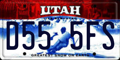 UT license plate D555FS