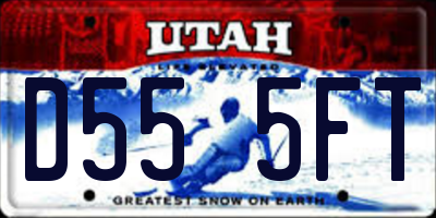 UT license plate D555FT