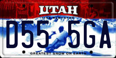 UT license plate D555GA