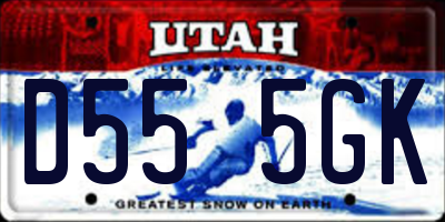 UT license plate D555GK