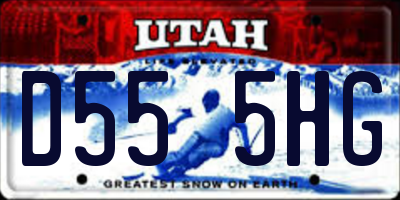 UT license plate D555HG
