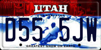 UT license plate D555JW