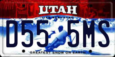 UT license plate D555MS