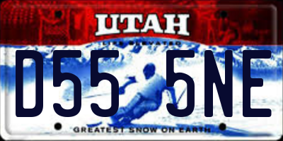 UT license plate D555NE