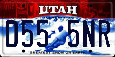 UT license plate D555NR