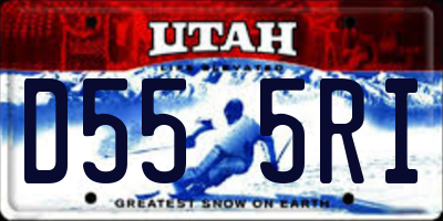 UT license plate D555RI