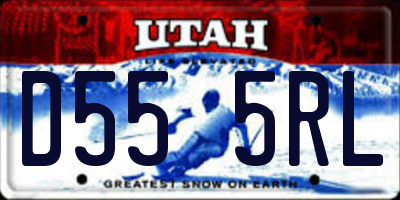 UT license plate D555RL