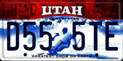 UT license plate D555TE