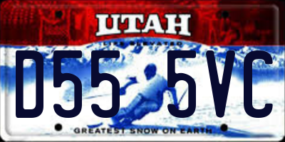 UT license plate D555VC
