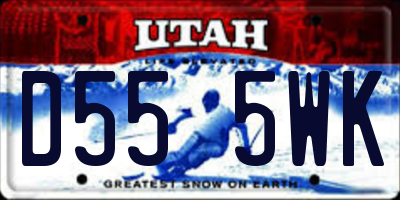 UT license plate D555WK