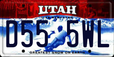 UT license plate D555WL