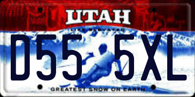 UT license plate D555XL
