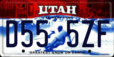 UT license plate D555ZF