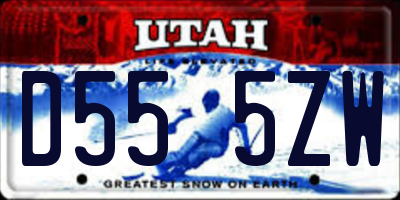 UT license plate D555ZW