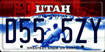 UT license plate D555ZY