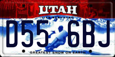 UT license plate D556BJ