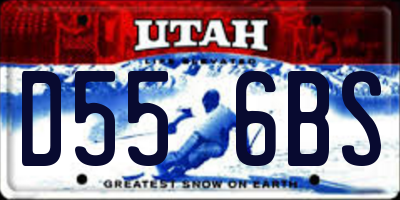 UT license plate D556BS