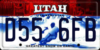 UT license plate D556FB