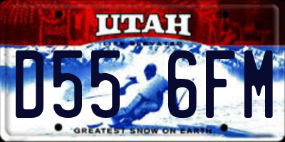 UT license plate D556FM