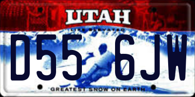 UT license plate D556JW