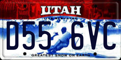 UT license plate D556VC
