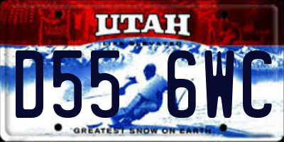 UT license plate D556WC