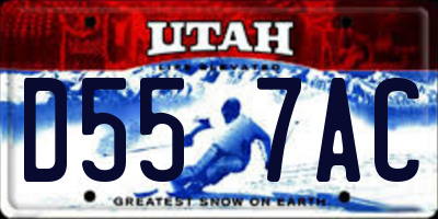 UT license plate D557AC